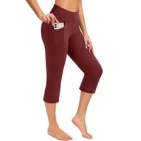 Žene Joggers Yoga pantalone Ženske joge pantalone džepove High struk Workout Hlače Ležerne pantalone