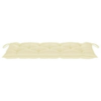 Vrtna klupa Cream Cream White 47.2 X19.7 X2.8 Krema od tkanine