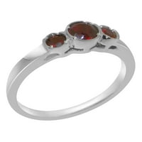 Britanska napravljena čvrsto 14k bijeli zlatni prirodni Garnet Ženski prsten - Veličine opcije - Veličina