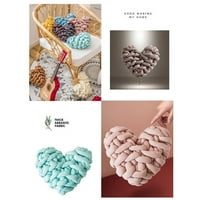 Ručno rađena tkanje čvorova jastuk u obliku srca u obliku srca makaron bojlozan u boji, dekor tamne