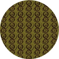 Ahgly Company u zatvorenom okruglom uzorkovima tamno žute zelene prostirke, 7 'runda
