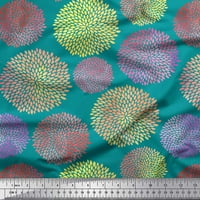 Soimoi Green Modal Satinske tkanine umjetničke cvjetne tkanine otisci sa dvorištem širom