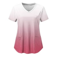 Žene V-izrez Radne uniforme T-majice Žena Tip Tine ispisani piling vrhovi osnovni piling za žene