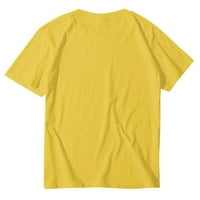 Cethrio uske košulje za žensko-o-izrez zeko ispis kratkih rukava casual labav bluza je žuta