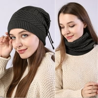 Knosfena solidna zimska ženska beanie hat Chunky kabel pletiv hladan vremenski modni modni modni ljep
