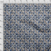 Onuone pamučna kambrična teal plava tkanina apstraktna geometrijska s teksturom Stepening zalihe ispisa šivaće tkanine sa dvorištem širom