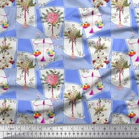 Liimoi poliester crepe tkanina i cvijet cvjetni dekor tkanini tiskano dvorište široko