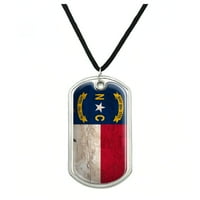 Rustikalna državna zastava Sjeverna Karolina Rasteredna američka ogrlica od privjeske sa kablom