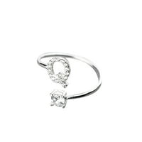 Prstenovi za žensku modernu i jednostavnu otvaranje slova s ​​dijamantskim prstenom dame nakit