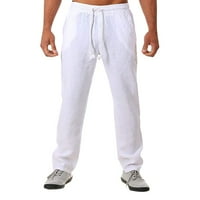 Muški ljetni novi stil i modne pune pamučne i posteljine pantalone Muške labave pantalone pantalone