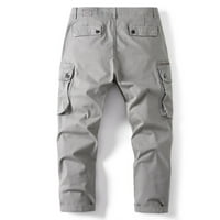 Pantalone za jesen pune dužine za muškarce elastične struine čvrste boje modne proljetne pantalone u