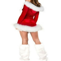 Coduop Haljine za božićne zabave za žene Holiday Xmas haljina s kapuljačom Božićna odjeća
