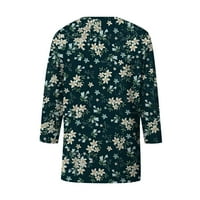 Novi dolasci majice s dugim rukavima za žene čišćenje casual pulover Ženske vrhove cvjetnog gumba dolje