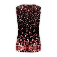 Ženski ljetni modni ležerni prsluk Velika veličina labava V-izrez Edge Butterfly tiskana gornja majica