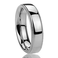 Ženski vjenčani prsten od nehrđajućeg čelika milgrain ivice za kupola školski prsten