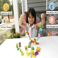 Montessori Edukativne igračke za navođenje Drveni niz farmi životinje Voće trake perle Predškolska igračka
