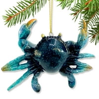 Ornament plavog rakova božićne stablo - plaža obalna ukras nautičke tema