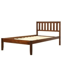 Drvena platforma krevet sa uzglavljem i podrška šlamenom za drvo