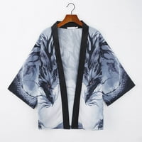 Cardigan Fashion Muška Kimono majica Popularna uzorka Štampana košulja Taoist haljina Vrh