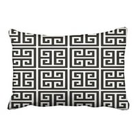 Winhome retro crno-bijeli grčki dizajn od poliesterskih pravokutnika jastuk navlake sa skrivenim patentnim