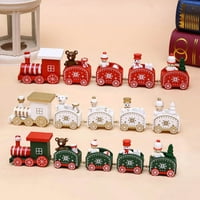Božićni drveni vlak sa pet presjeka Ukrasi za igračke ukrase