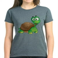 Cafepress - Funny Cartoon Turtle majica - Ženska tamna majica
