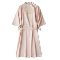 intimi za žene ženska satenska odjeća za spavanje pidžamas noći za ogrtač za mladenku vjenčanicu ružičasta