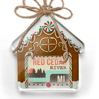 Ornament tiskan jednostrana rijeka Rivers Crvena Cedar River - Michigan Christmas Neonblond