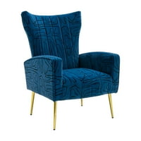 Velvet Tapacirana stolica za slobodno vrijeme s ružom zlatnim nogama, naglašena jednostruka fotelja