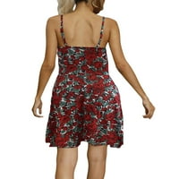 Kayotuas ženska ljetna seksi košulja cvjetne V izrez bez leđa A-line swing mini haljina