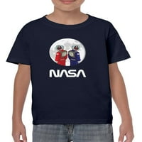 Nasa astronaut Duo preko mjesečevih majica Juniors -Nasa dizajni, X-mali