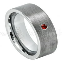 CIPE CUT HUNGSTEN Vjenčani opseg - 0,07ct Solitaire Garnet prsten - Personalizirani venčani prsten -