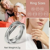 Duhgbne dekompresija tri prstena rotirajuća prstena od nehrđajućeg čelika Srebrni prstenovi vjenčani