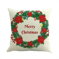 Božićni pamučni posteljina bacač jastučni jastuk CASSOW Cover Home Sof Decor CGhristmas Dekoracija za
