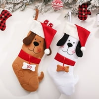 Linyer Božićni pas čarape ukras čarapa Držač Xmas Tree Haverger poklon torba Privjesak Veliki kapacitet Početna Showcase Decor Navidad Khaki