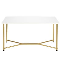 Artisasset jednoslojni debeli MDF Bijeli vodootporni kvadratni stol zlatni stol noge gvožđe