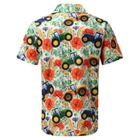 Pgeraug muške majice Hawaii tiskani ovratnik ovratnika labava kratkih rukava za bluze polo majice za