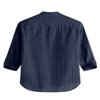 Sanviglor Muške ljetne majice s rukavima s rukavima Havajska bluza Majica Tamno plava L