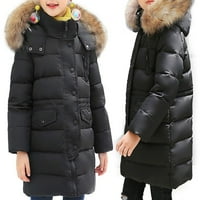 Dječje djevojke zimske kapuljače prema dolje kaputske jakne podstavljeni kaput