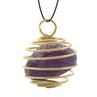 Ogrlice za tinejdžerske djevojke spiralni kavez privjesci željeza nakit okrugla kamena ogrlica od perle
