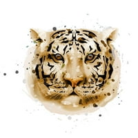Panel tkanine za akvarel tigar od lica - tan