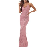 Svečane haljine za žene Sequin Maxi haljine seksi elegantni V izrez Halter Silm Party Club haljine
