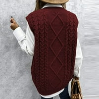 Huaai džemper prsluk za žene Ženski prepepy stil pletena tenka Top rukava bez rukava V-izrez vintage