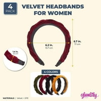 Velvet trake za trake za žene za žene, široko, neklizajuće podstavljene kose