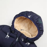 Zimski kaput za djecu s kapuljačom puffer niz jaknu Vjetrootporna runo obložena