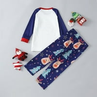 Božićni pokloni Djeca Djeca Sretan božićni otisci Obiteljska odjeća Podudaranje dugih rukava + hlače