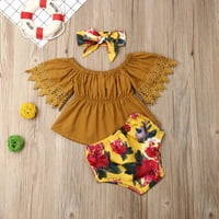 SUNISERY TODDLER Baby Girls Odjeća za platnu ruffere ruffles haljina cvjetne hlače za glavu na glavi