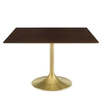 Trpezarijski stol, kvadrat, drvo, zlatni tamno smeđi bračni orah, moderan savremeni urbani dizajn, kuhinjska