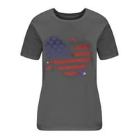 Ženski trendov slobodni vrhovi prodaja čišćenja USA USA zastava za otpremu srca tees odjeća modni ljetni