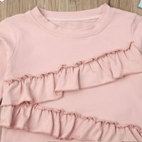 Toddler Kid Baby Girl Jesenska odjeća Set ruffle vrhovi majica + hlače odijela
